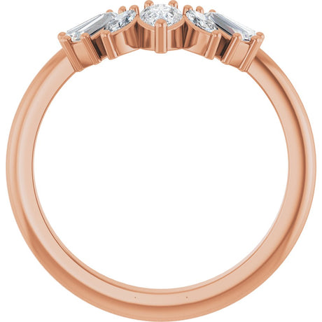 14K Rose Gold 1/2 CTW Natural Diamond Contour Band