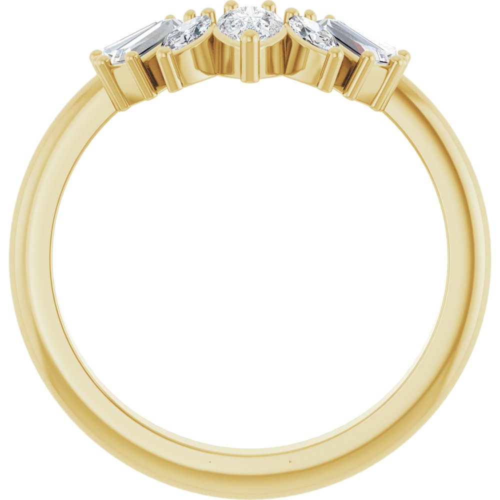 14K Yellow 1/2 CTW Natural Diamond Contour Band