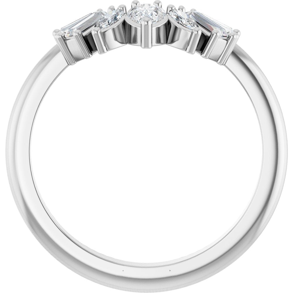14K White Gold 1/2 CTW Lab-Grown Diamond Contour Band