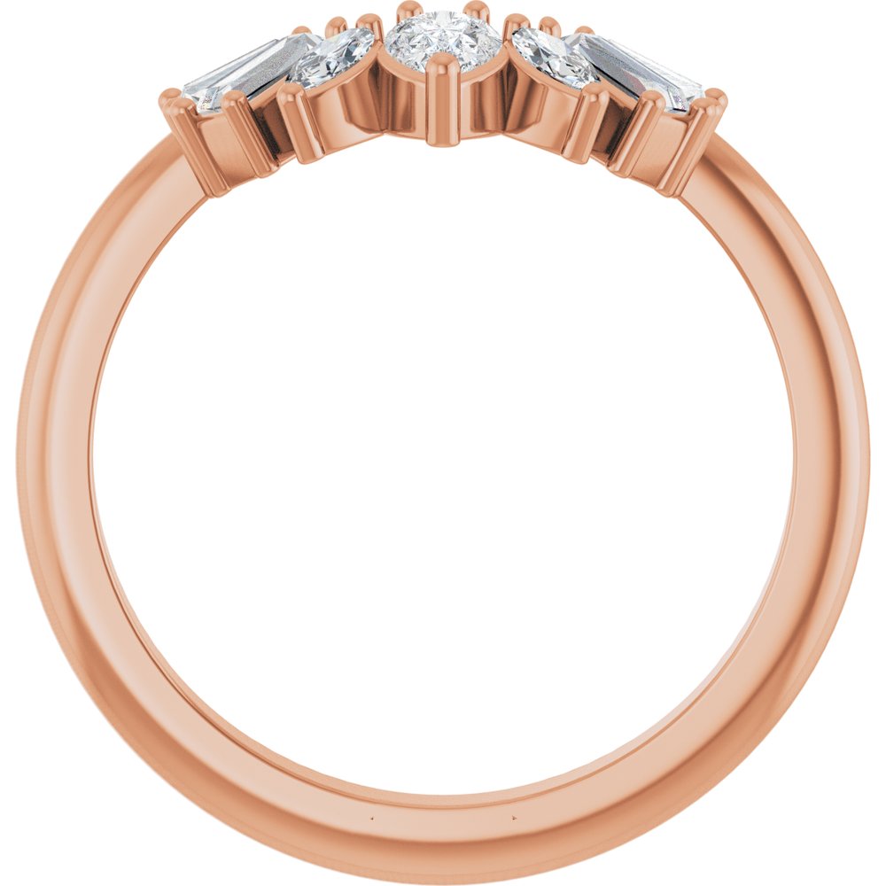 14K Rose 1/2 CTW Natural Diamond Contour Band