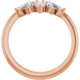 14K Rose 1/2 CTW Natural Diamond Contour Band