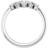 14K White 1/2 CTW Lab-Grown Diamond Contour Band