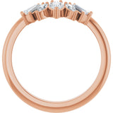 14K Rose 1/2 CTW Natural Diamond Contour Band