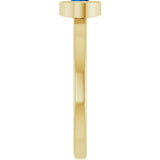 14K Yellow Gold 4.5 mm Lab-Grown Blue Sapphire Ring