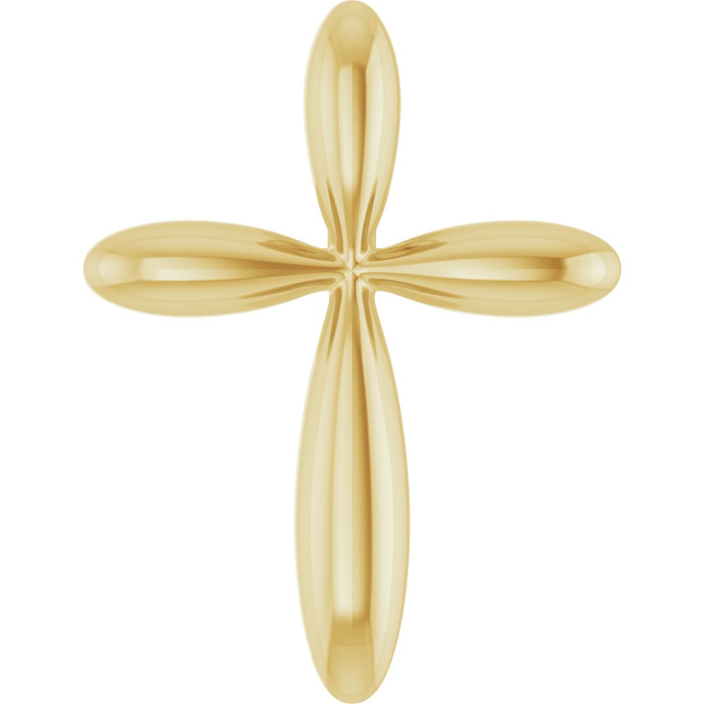 14K Yellow Gold 14.65x11.2 mm Cross Pendant