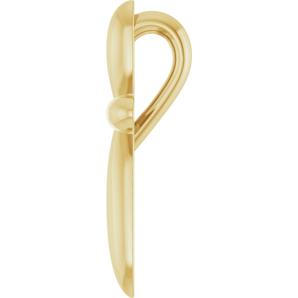 18K Yellow Gold-Plated Sterling Silver 14.65x11.2 mm Cross Pendant