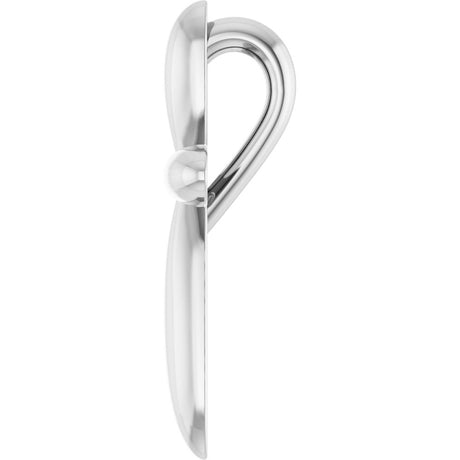 14K White Gold 14.65x11.2 mm Cross Pendant