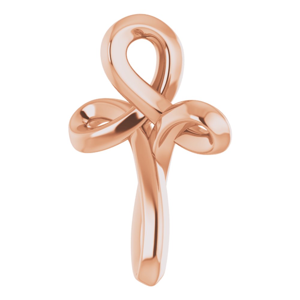 14K Rose 13.35x10.42 mm Youth Cross Pendant