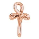 14K Rose 13.35x10.42 mm Youth Cross Pendant