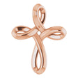 14K Rose 13.35x10.42 mm Youth Cross Pendant