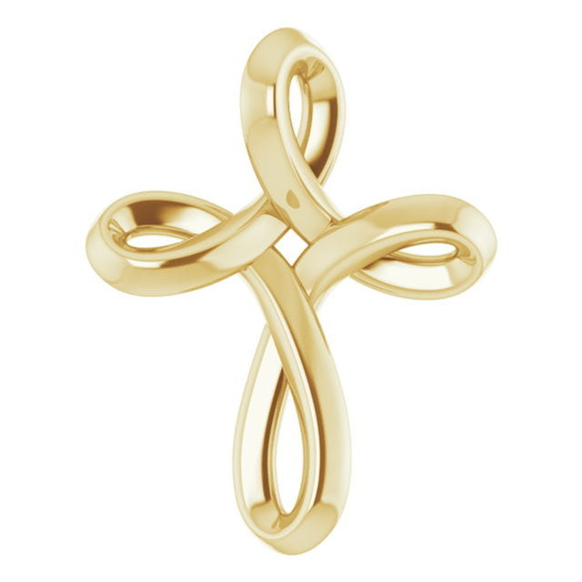 14K Yellow 13.35x10.42 mm Youth Cross Pendant