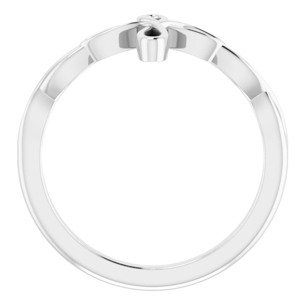 14K White Cross Ring