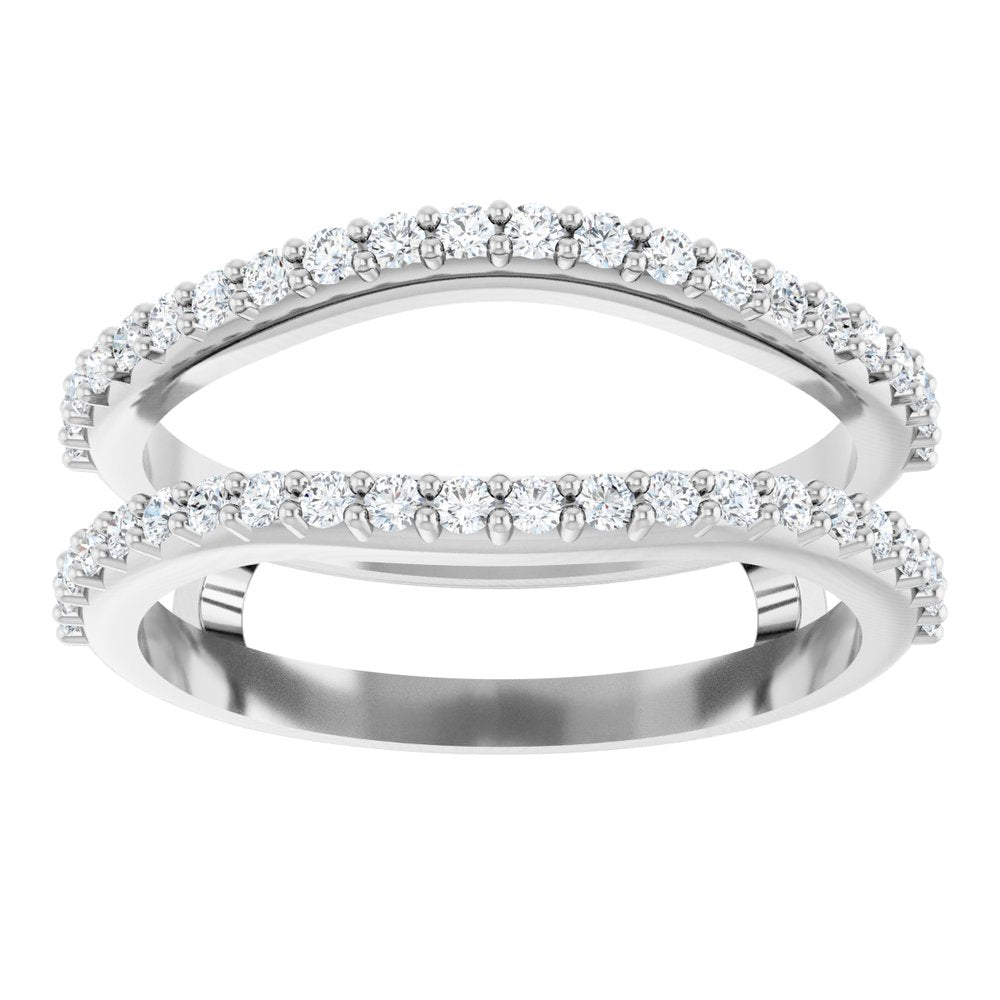 14K White 1/3 CTW Natural Diamond Accented Ring Guard