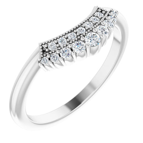 14K White 1/6 CTW Natural Diamond Contour Band