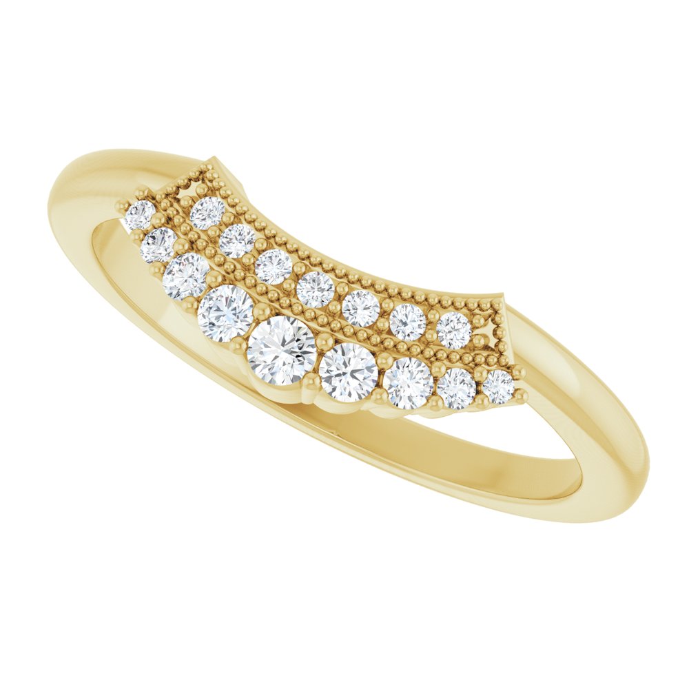 14K Yellow 1/6 CTW Natural Diamond Contour Band