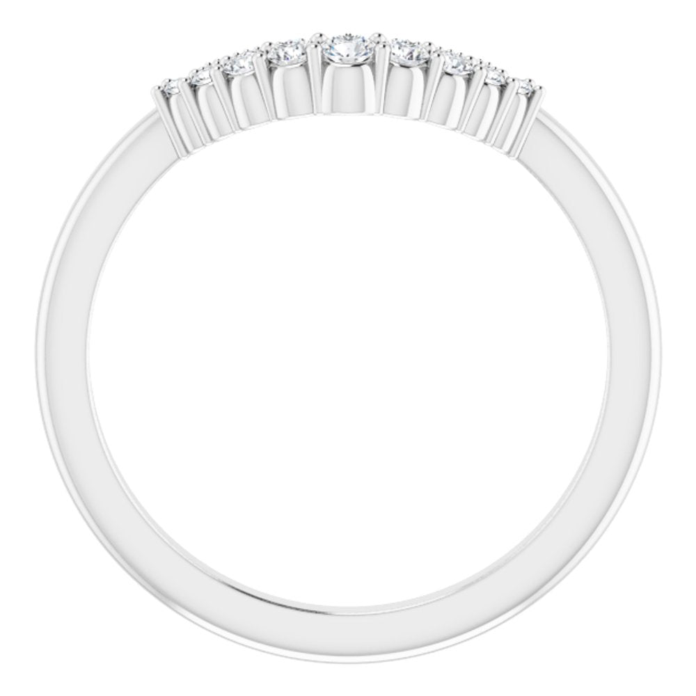 14K White 1/6 CTW Natural Diamond Contour Band