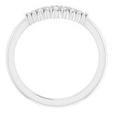 14K White 1/6 CTW Natural Diamond Contour Band