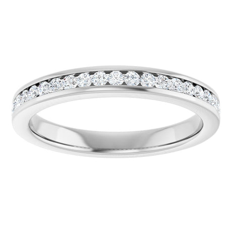 14K White 3/8 CTW Natural Diamond Anniversary Band