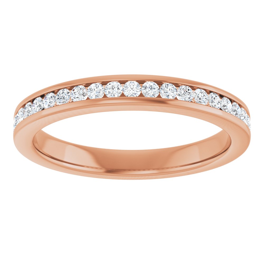 14K Rose Gold 3/8 CTW Natural Diamond Anniversary Band