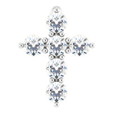 14K White 1/6 CTW Natural Diamond Cross Pendant