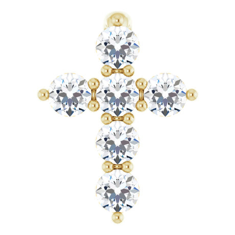 14K Yellow 1/6 CTW Lab-Grown Diamond Cross Pendant