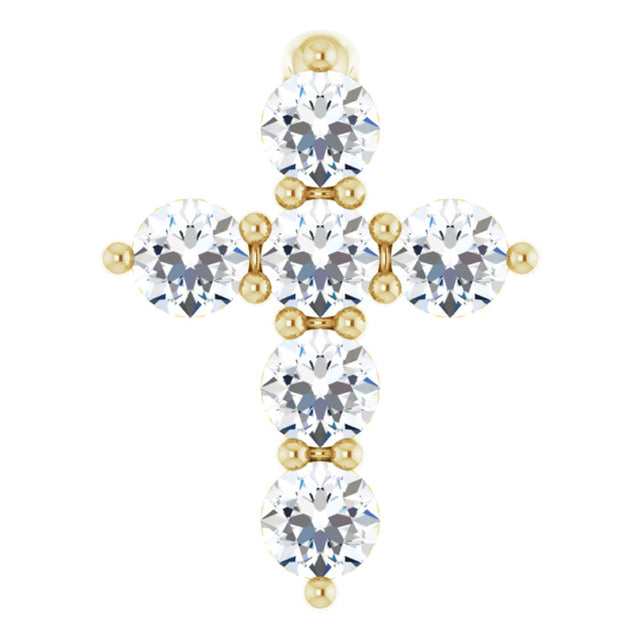 14K Yellow 1/6 CTW Lab-Grown Diamond Cross Pendant