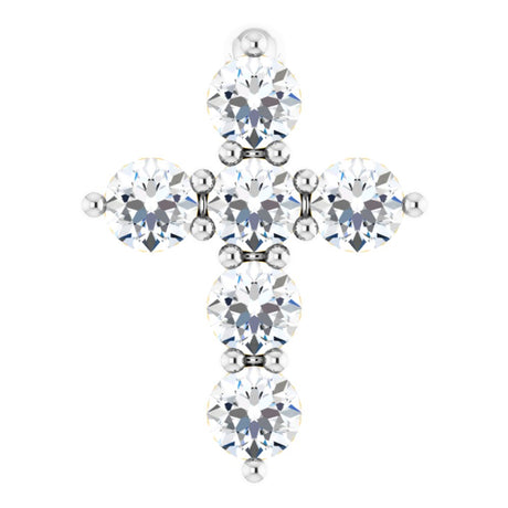 14K White 1/6 CTW Lab-Grown Diamond Cross Pendant