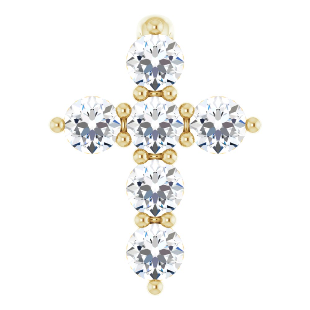 14K Yellow Gold 1/6 CTW Lab-Grown Diamond Cross Pendant