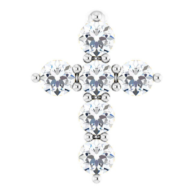 14K White Gold 1/6 CTW Lab-Grown Diamond Cross Pendant
