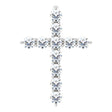 14K White 1/4 CTW Lab-Grown Diamond Cross Pendant