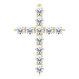 14K Yellow 1/4 CTW Natural Diamond Cross Pendant