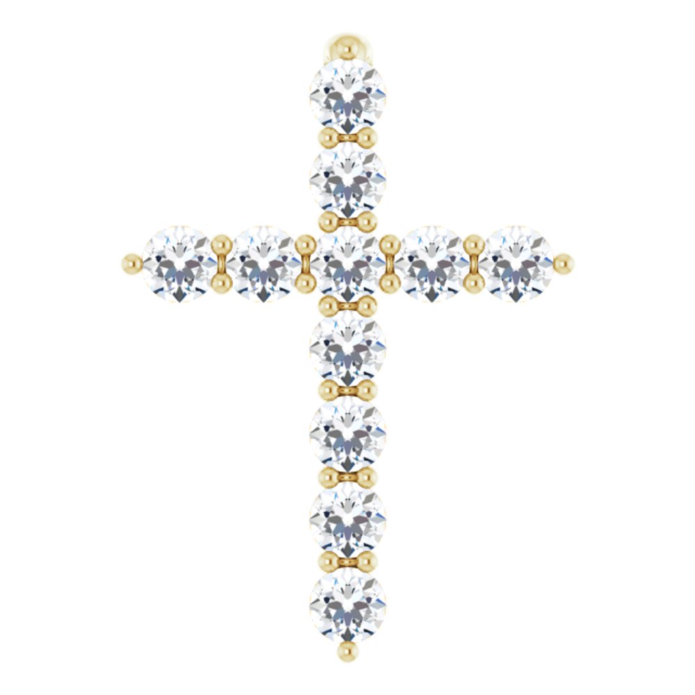 14K Yellow 1/4 CTW Lab-Grown Diamond Cross Pendant