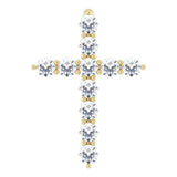 14K Yellow 1/4 CTW Lab-Grown Diamond Cross Pendant