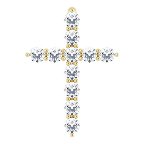 14K Yellow 1/4 CTW Lab-Grown Diamond Cross Pendant