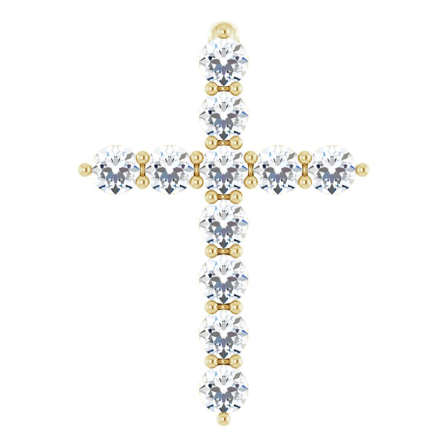 14K Yellow 1/4 CTW Lab-Grown Diamond Cross Pendant