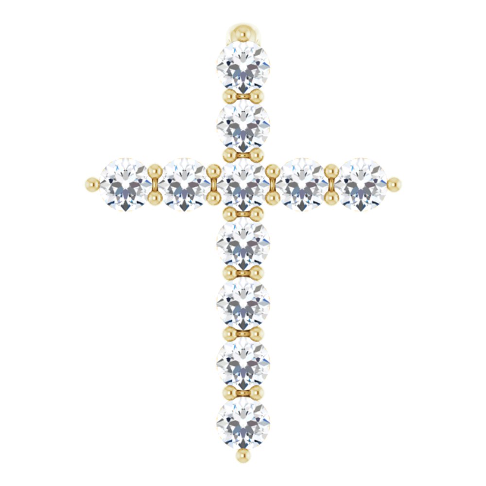14K Yellow Gold 1/4 CTW Lab-Grown Diamond Cross Pendant