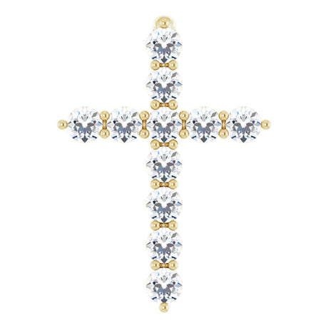 14K Yellow Gold 1/4 CTW Lab-Grown Diamond Cross Pendant