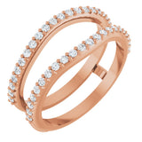 14K Rose Gold 1/4 CTW Natural Diamond Ring Guard