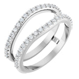 14K White Gold 1/3 CTW Natural Diamond Accented Ring Guard