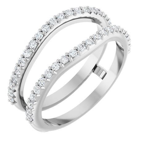 14K White Gold 1/3 CTW Natural Diamond Accented Ring Guard