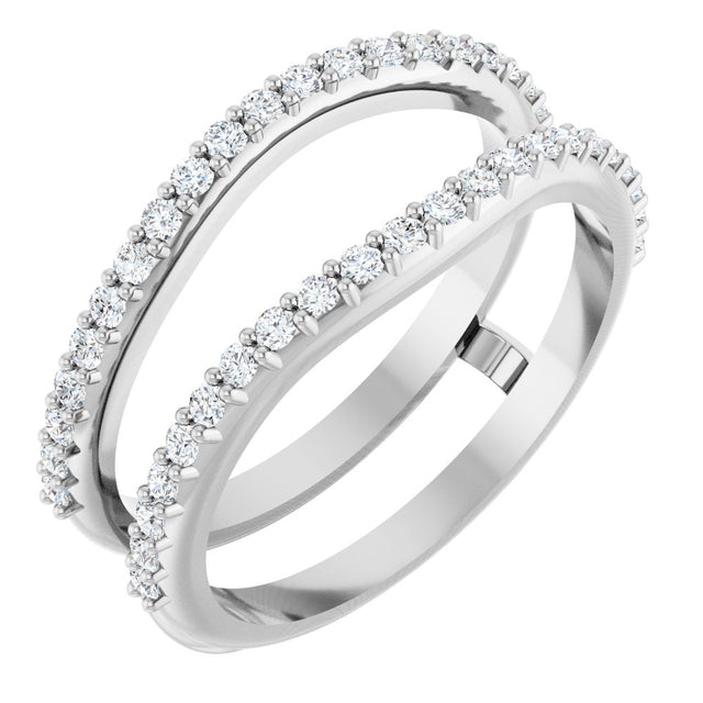 14K White Gold 1/3 CTW Natural Diamond Accented Ring Guard