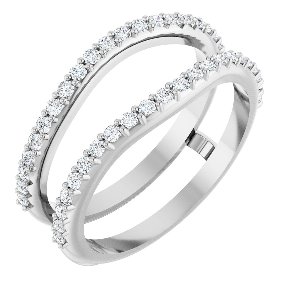 14K White Gold 1/3 CTW Natural Diamond Accented Ring Guard