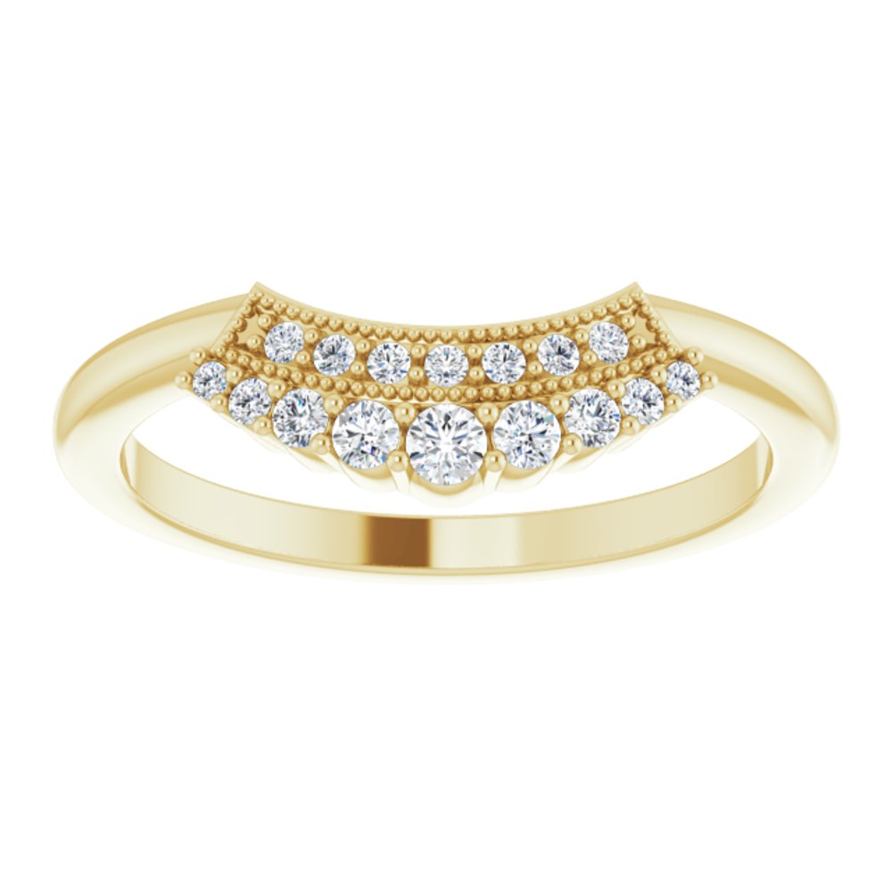 14K Yellow 1/6 CTW Natural Diamond Contour Band