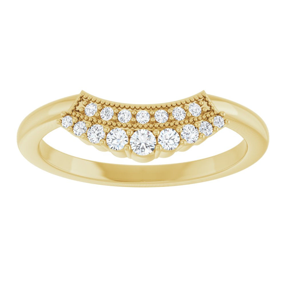 14K Yellow 1/6 CTW Natural Diamond Contour Band