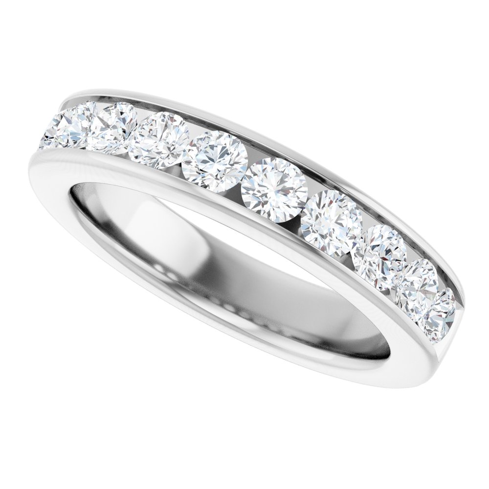 14K White Gold 1 CTW Lab-Grown Diamond Anniversary Band