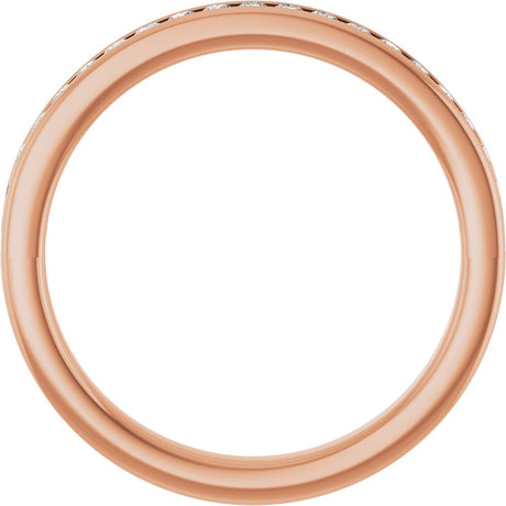 14K Rose 3/8 CTW Natural Diamond Anniversary Band