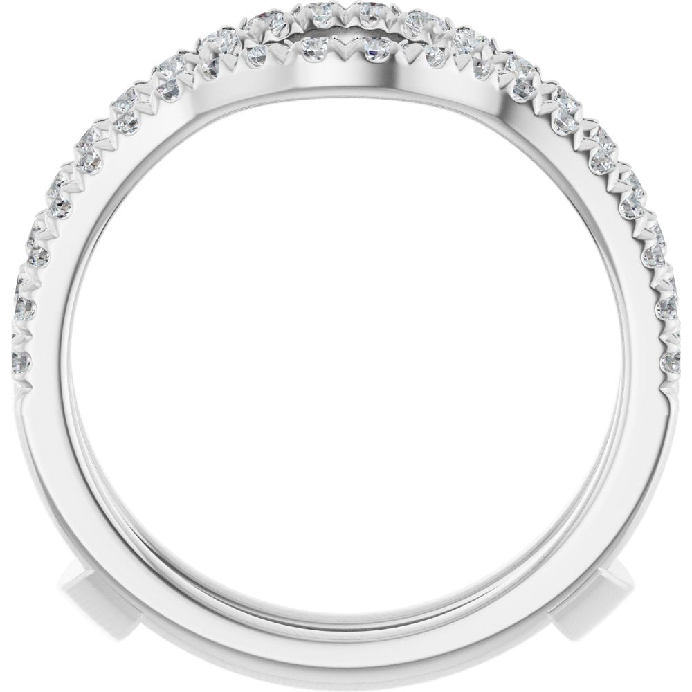 14K White 1/2 CTW Lab-Grown Diamond French-Set Ring Guard