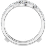 14K White Gold 1/2 CTW Diamond French-Set Ring Guard Mounting