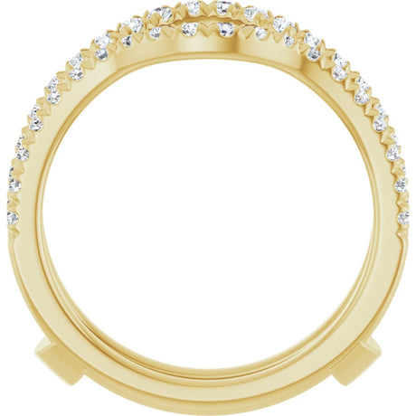 14K Yellow Gold 1/2 CTW Diamond French-Set Ring Guard Mounting