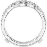 14K White 1/2 CTW Diamond French-Set Ring Guard Mounting